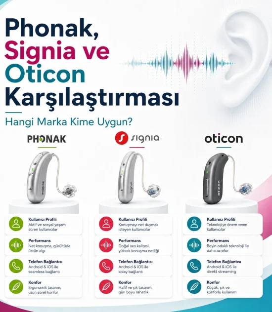 Phonak, Signia, Oticon İşitme Cihazları Karşılaştırması